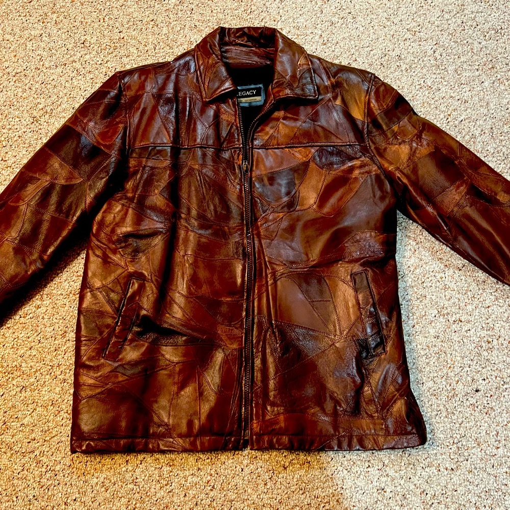Vintage leather XXL  coat